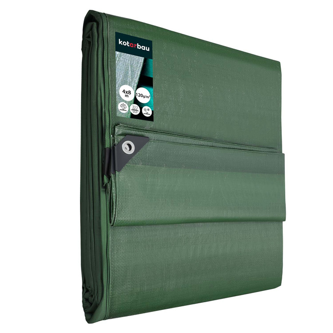 Prelată de protecție verde oliv 120 g/m2 4x8 m