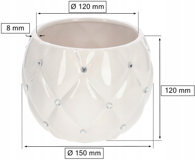 2x ghiveci de flori ghiveci glamour capac ceramic alb