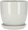 Ghiveci de flori din ceramică vas de protecție cu bază gri ⌀15 cm