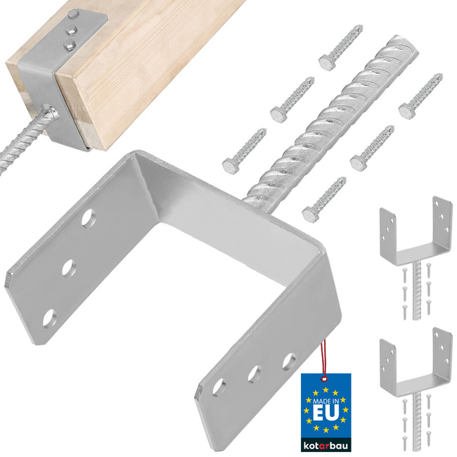 Bază de stâlp cu tijă de încastrare 140 mm set de 2 buc.