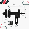 Zăvor de poartă garaj ușă deadbolt retro oțel negru 200 mm