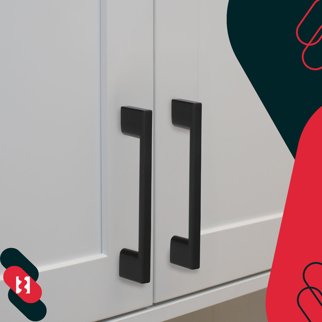 Bucătărie mobilier mâner clasic modern lung negru mat 96 mm