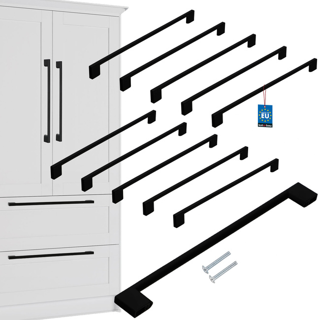 Mâner mobilier clasic modern negru mat 320 mm set de 10 buc.